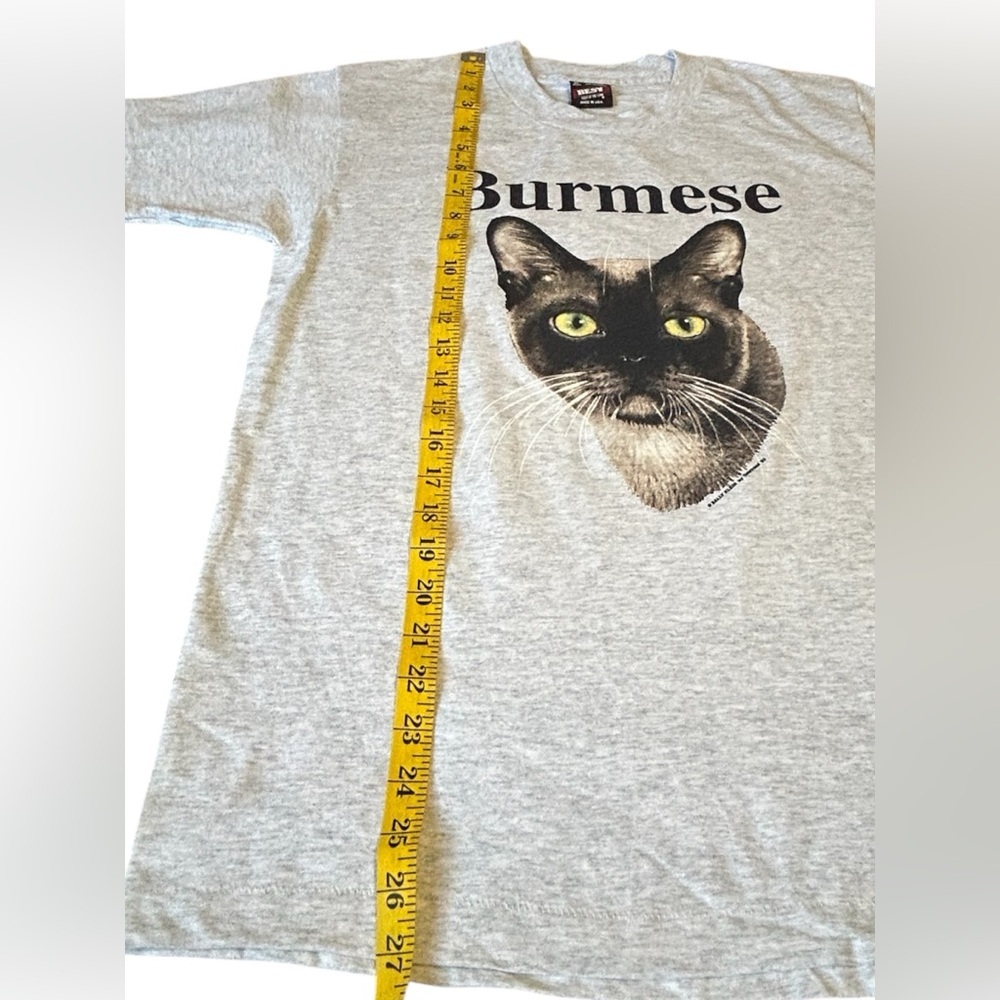 Vintage 90s Burmese Cat Graphic Tee Single Stitch USA Made Size M - Picture 4 of 10